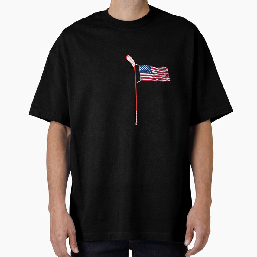 American Flag Hockey Oversized T-Shirt