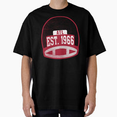 Atlanta Retro Throwback Football Helmet Oversized T-Shirt