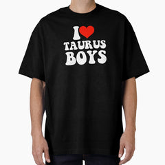 I Love Taurus Boys Oversized T-Shirt