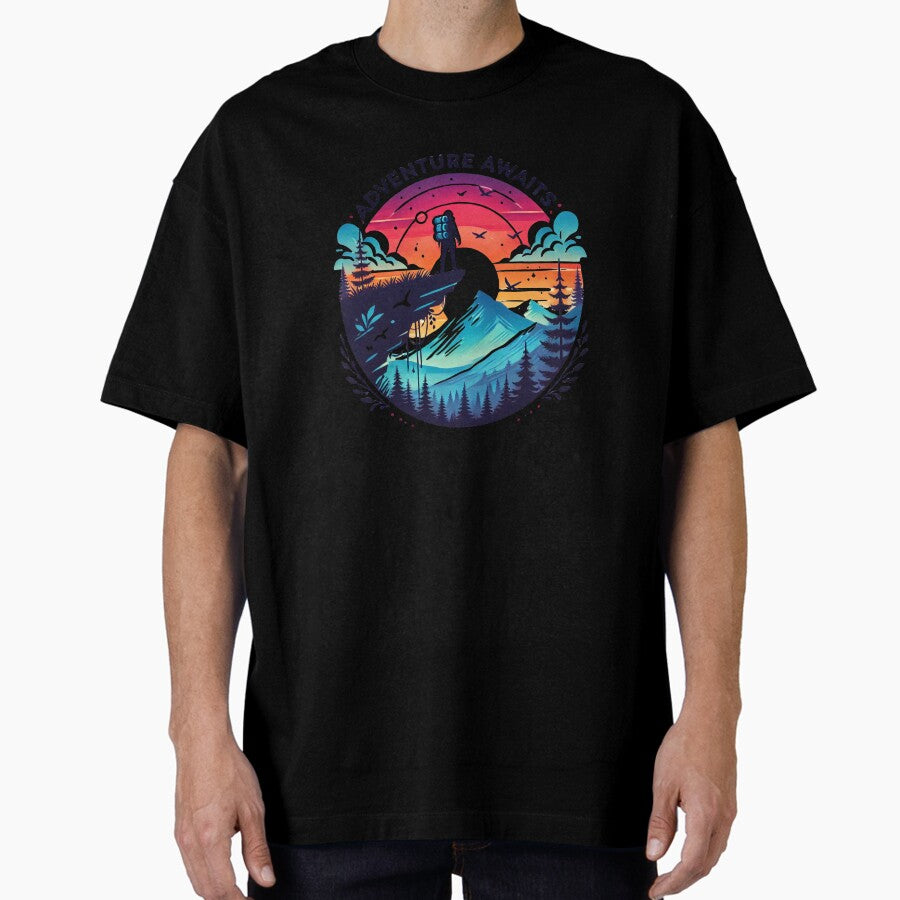 Adventure Awaits Explore The Horizon Oversized T Shirt