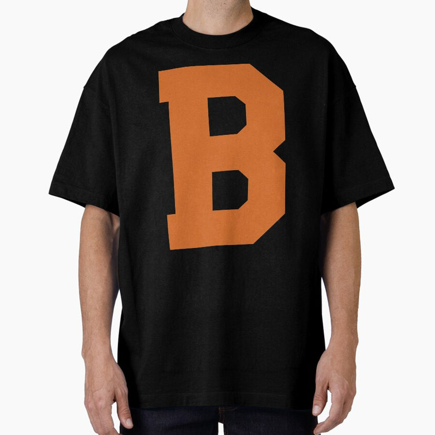 Alphabet, Orange B, Sports letter B Oversized T-Shirt