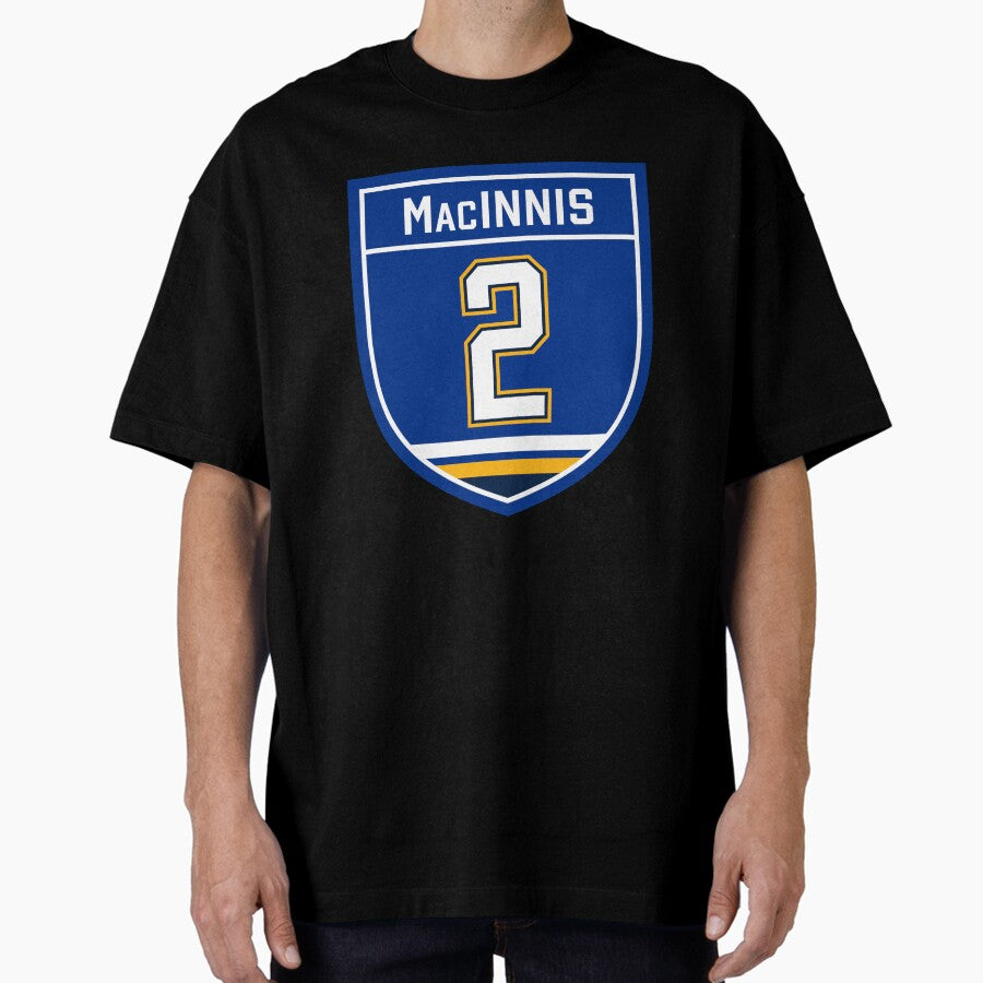 Al MacInnis St. Louis #2 emblem Oversized T-Shirt