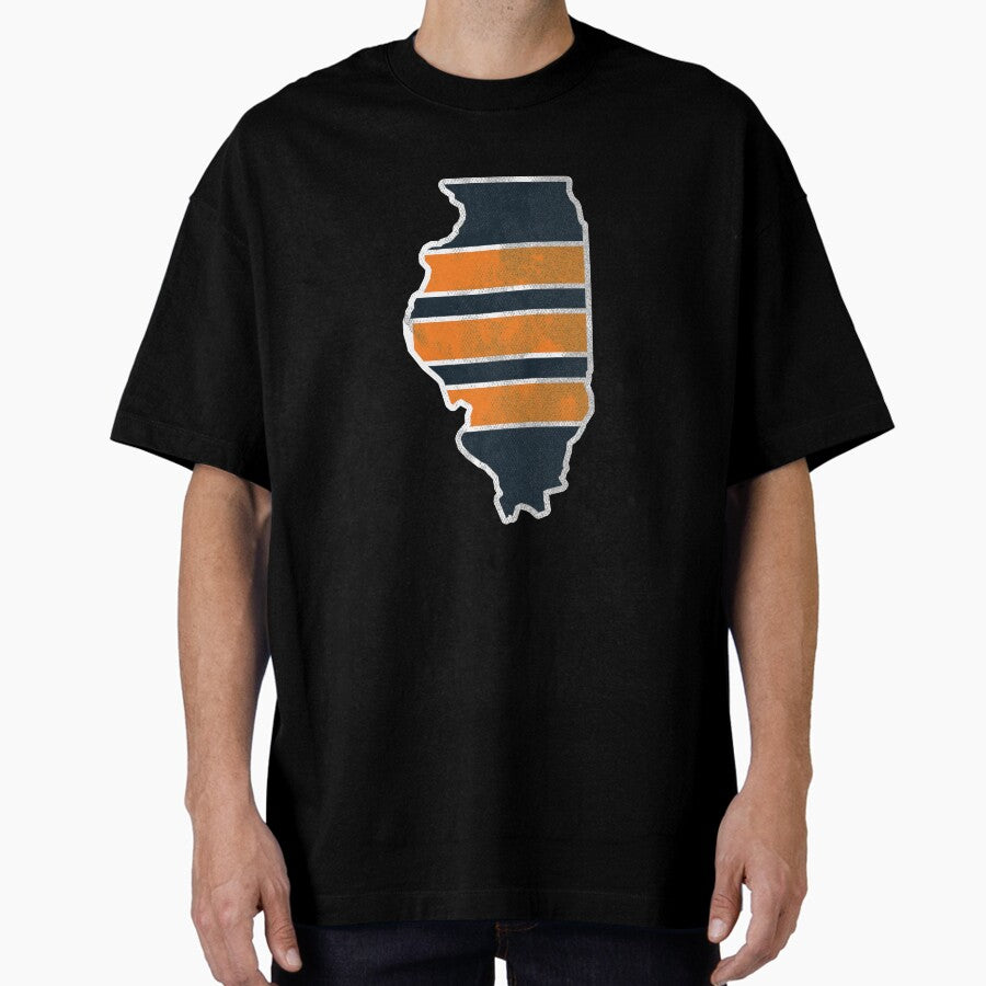 Chicago Bears Illinois State outline design Oversized T-Shirt