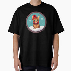 Abyssinian Cat Xmas Ornament, Love Cats Oversized T-Shirt