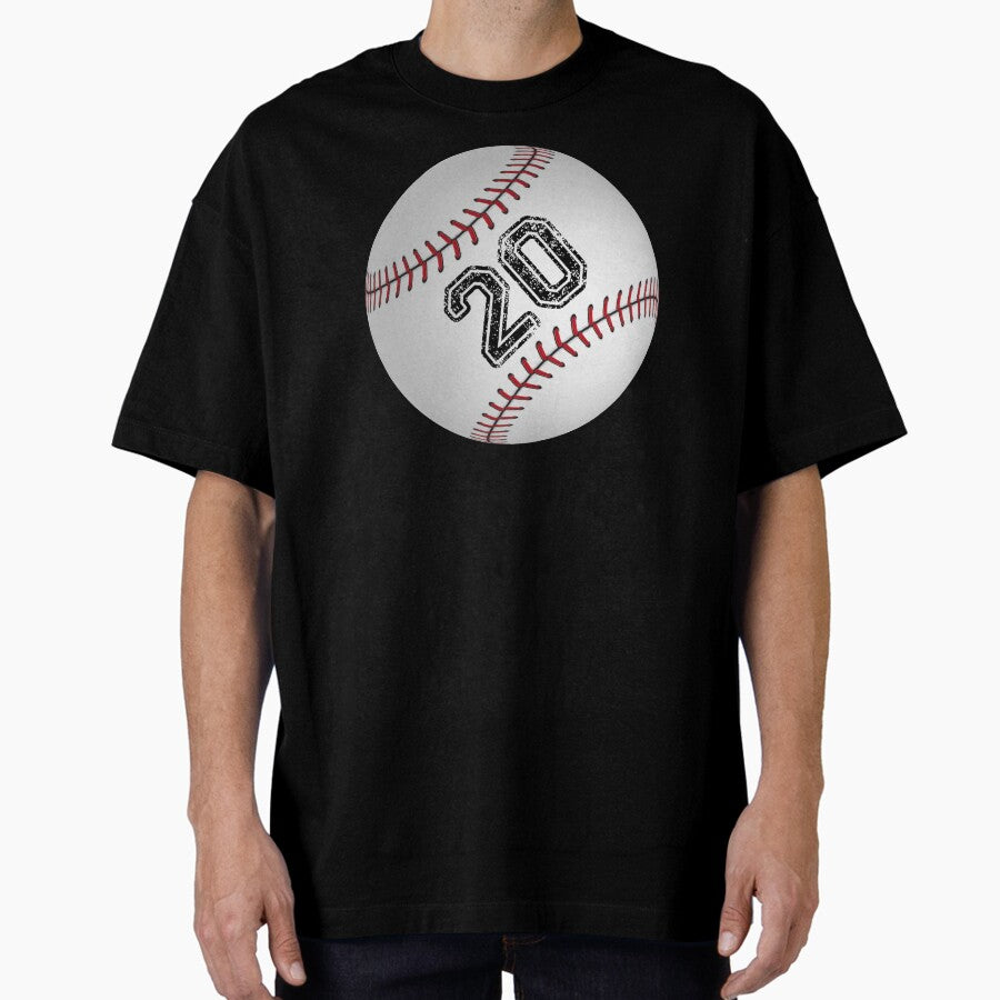 Baseball ball number 20, twenty Oversized T-Shirt