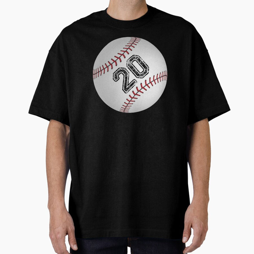 Baseball ball number 20, twenty Oversized T-Shirt