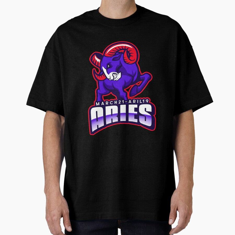 Aries Mean Ram Zodiac Star Sign Oversized T-Shirt