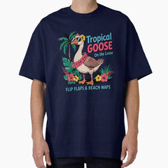 Tropical Goose On The Loose Oversized T Shirt