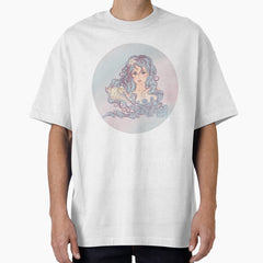 Aquarius Zodiac Sign Art – Aquarius Woman Astrology Illustration Oversized T-Shirt