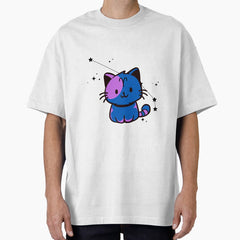 Aries Space Cat – Kawaii Zodiac Astronaut Cat Design Oversized T-Shirt