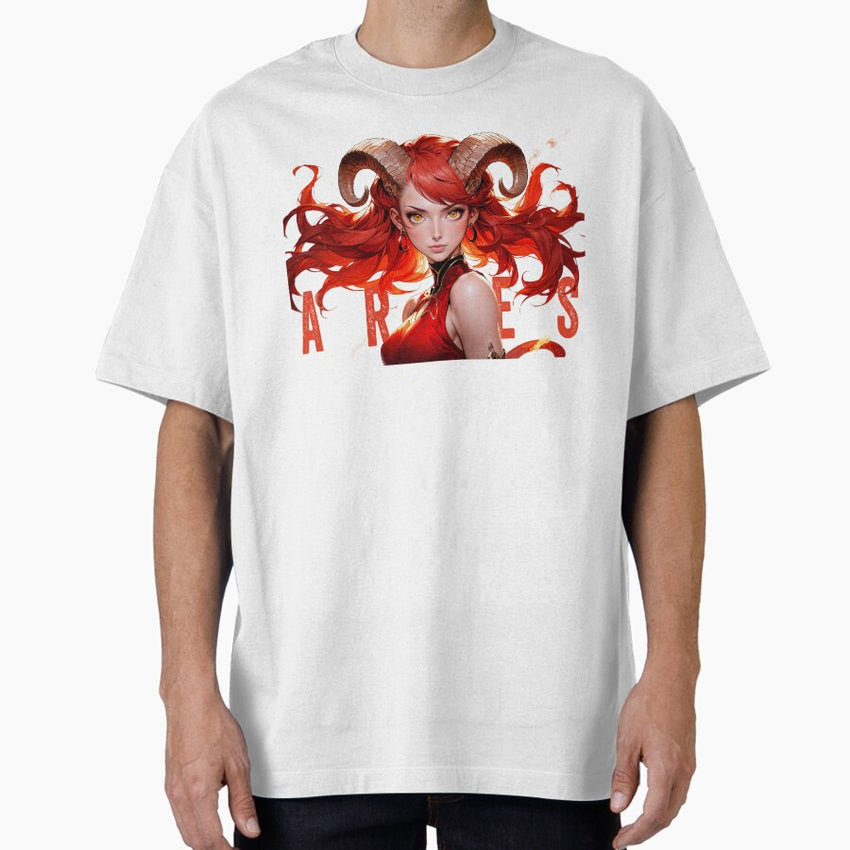 ARIES // The Wildflame Siren – Zodiac Femme Series Oversized T-Shirt