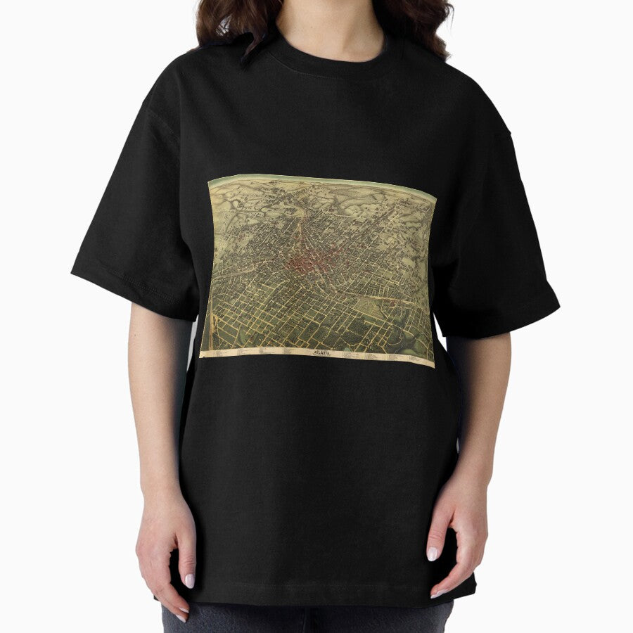 Vintage Map of Atlanta (1892) Oversized T-Shirt