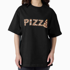 Pizza Eater Pepperoni Pizza Typography Oversized T-Shirt