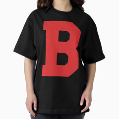 Alphabet, Red B, Sports letter B Oversized T-Shirt