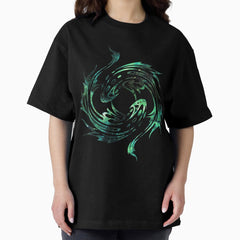 Pisces zodiac sign stars background Oversized T-Shirt