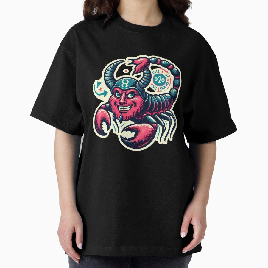 Scorpio Vintage – Retro Zodiac Art Oversized T-Shirt