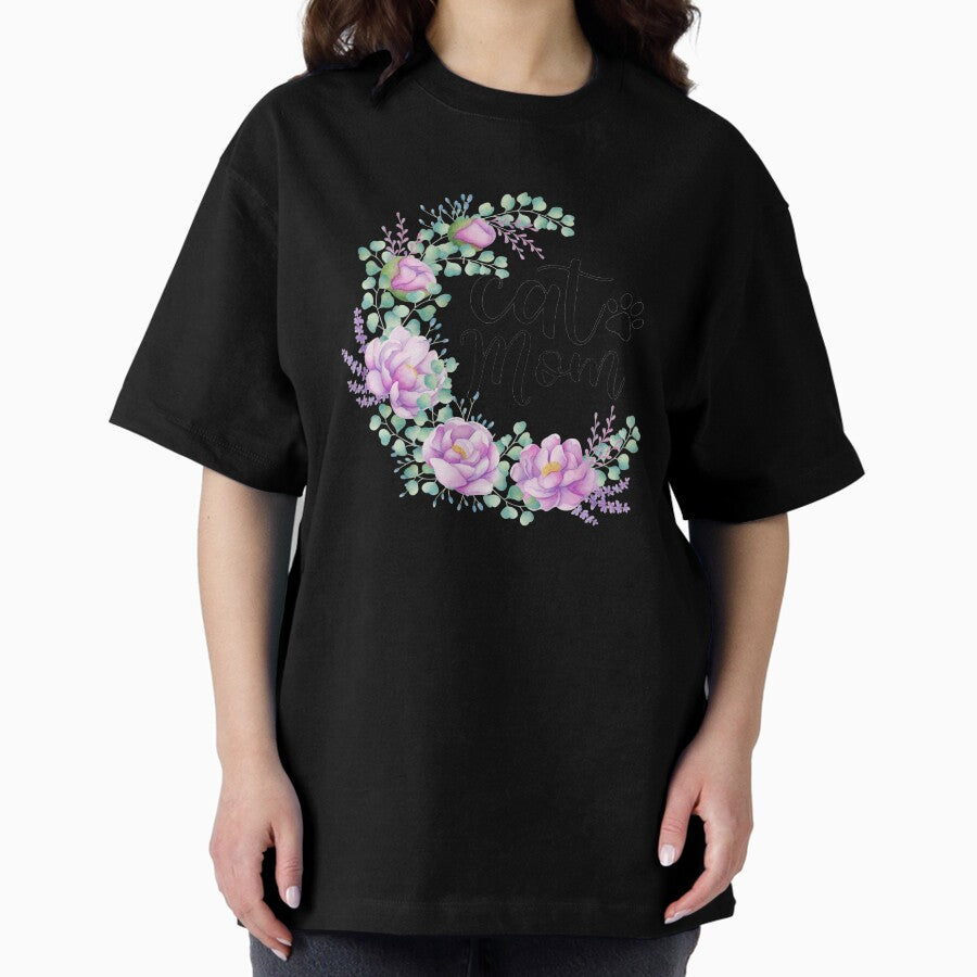 Happy international cat day , cat mom Oversized T-Shirt