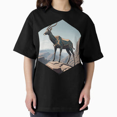 Antelope Superhero at the Cliff Oversized T-Shirt
