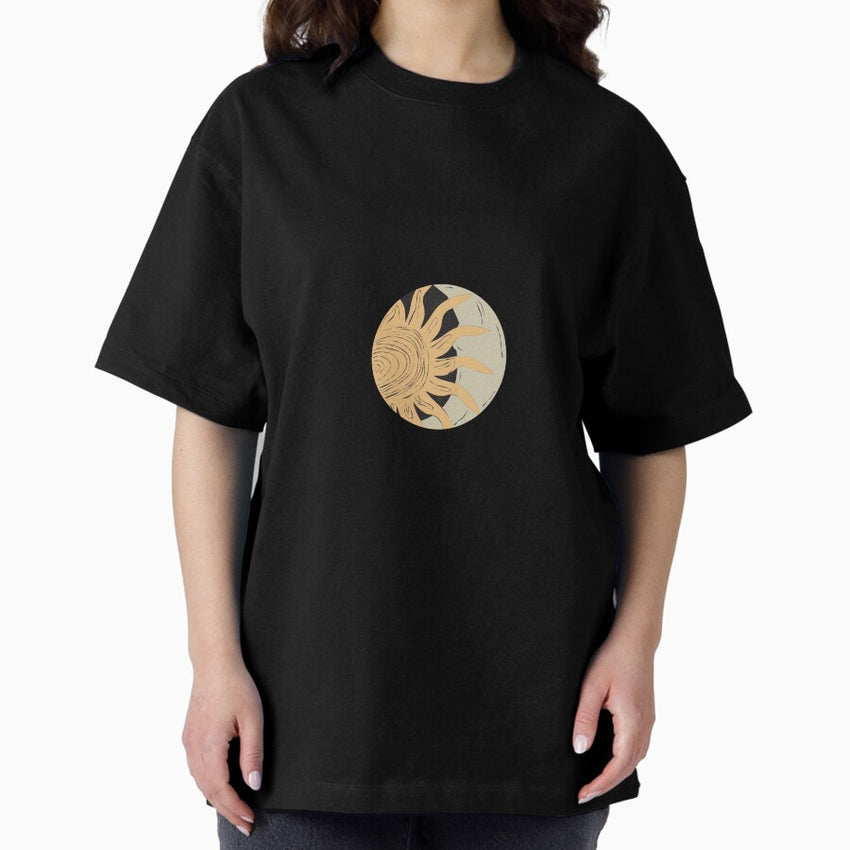 Aesthetic Sun Moon Oversized T Shirt