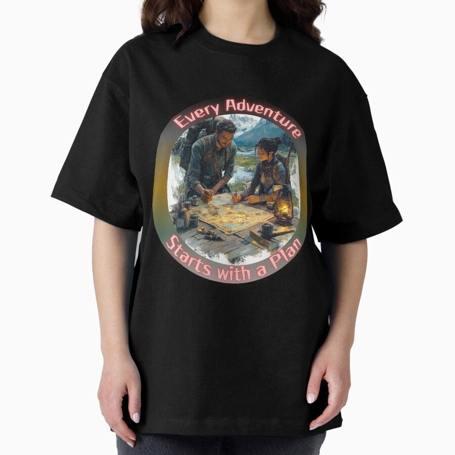 Adventure Awaits Mapping The Journey Oversized T Shirt