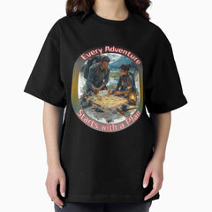 Adventure Awaits Mapping The Journey Oversized T Shirt