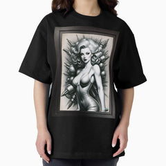 Barbenheimer Retro Fusion Atomic Mayhem Alluring Pin Up Ai Concept Art By Xzendor7 Oversized T Shirt