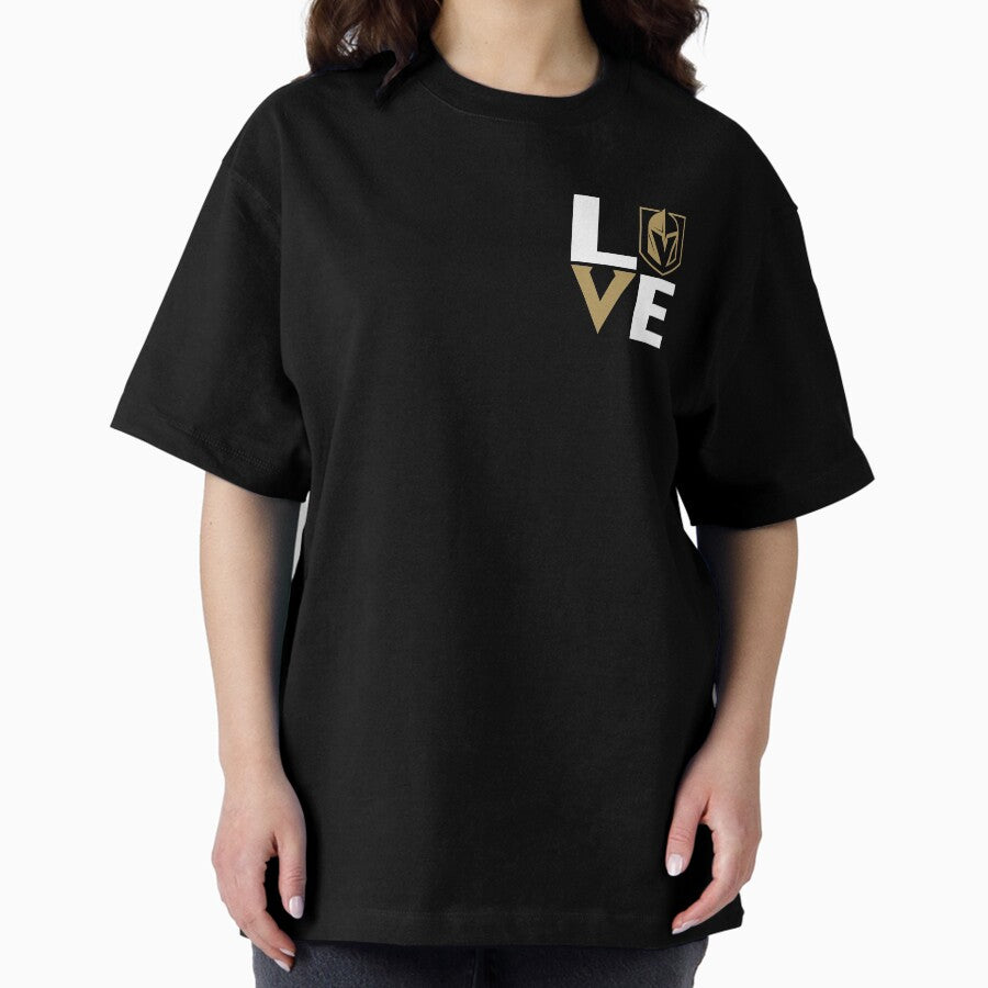 LOVE - Las Vegas - LV - Simple - Minimal - Hockey Oversized T-Shirt