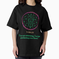 Sparkly Virgo zodiac- Horoscope star Sign Theme on blue back ground 3 Oversized T-Shirt