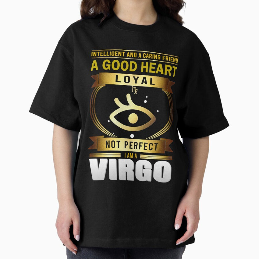 Golden Virgo Zodiac Sign Oversized T-Shirt