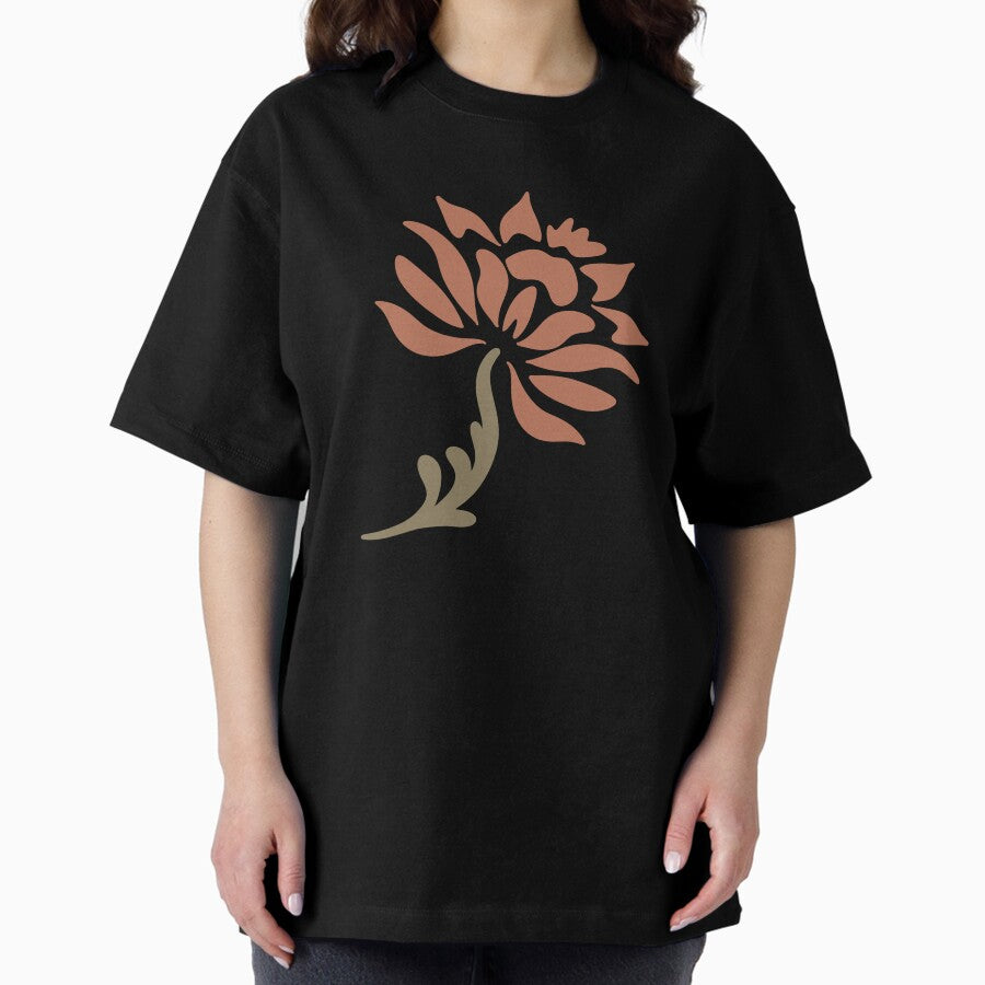Rustic Boho Flower Oversized T-Shirt