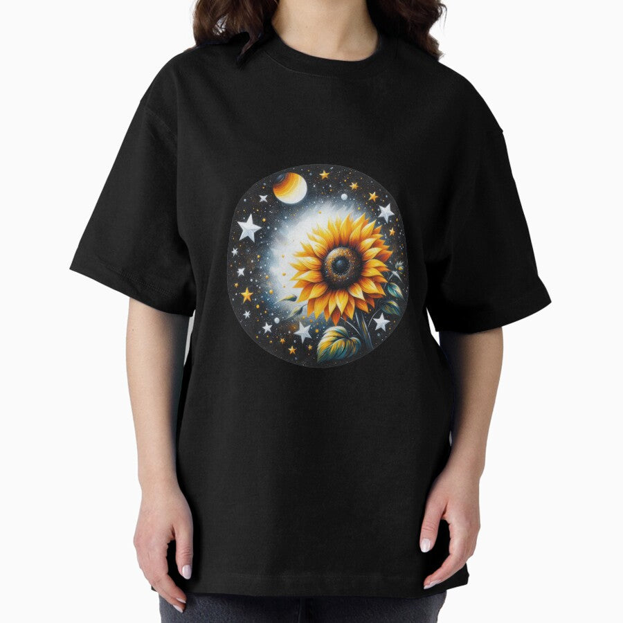 sunflower under the stars Botanical Beauty Floral Arrangements Oversized T-Shirt