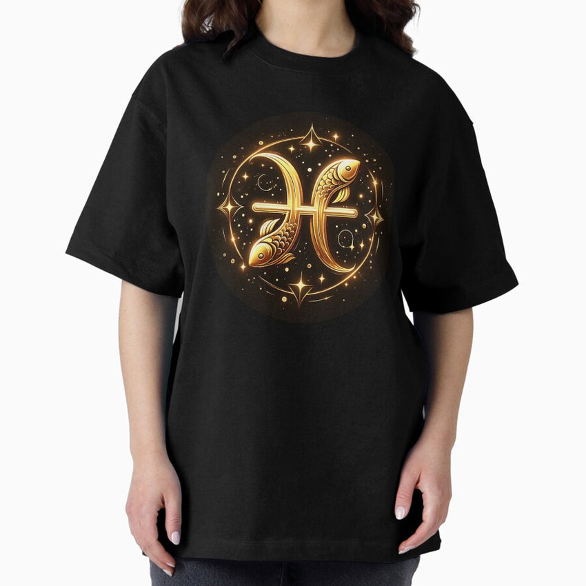 Pisces Zodiac Sign - Symbol Oversized T-Shirt
