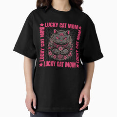 Lucky Cat Mom Oversized T-Shirt