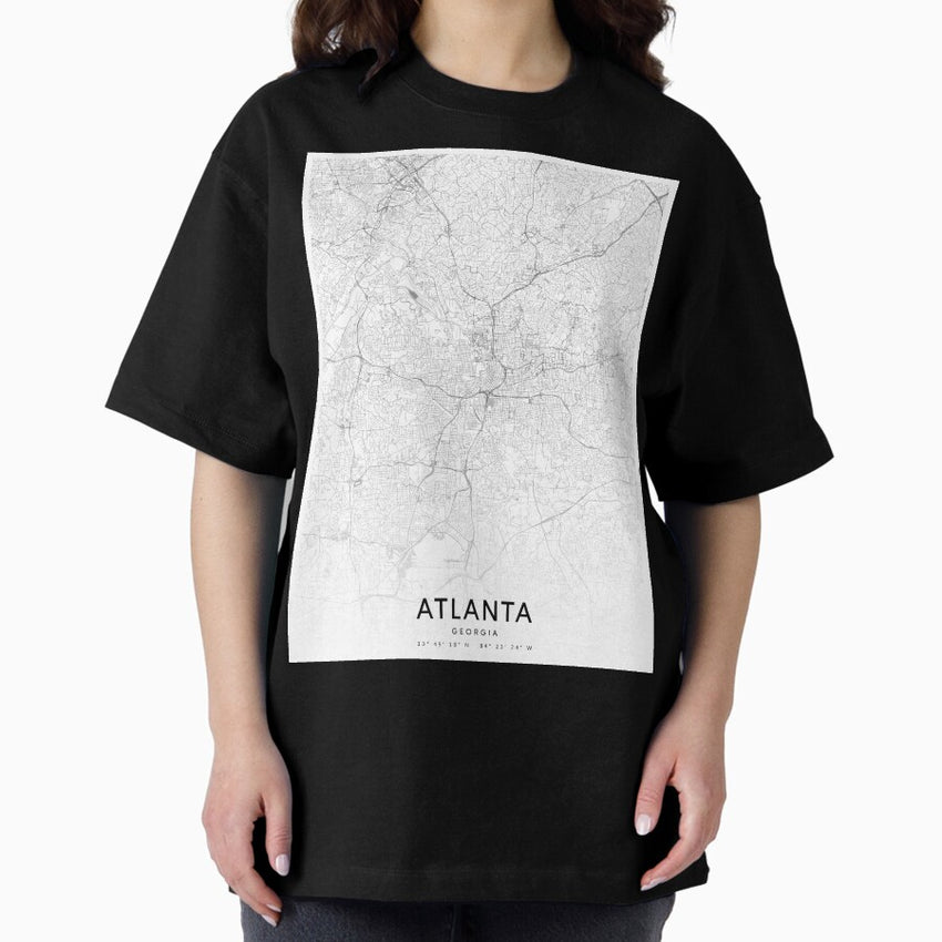 Atlanta Map, Art Print By LandSartprints Oversized T-Shirt