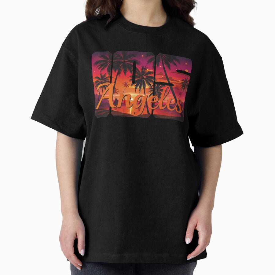 los angeles beach nights Oversized T-Shirt