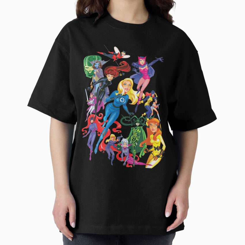 Female Super Heroes Oversized T-Shirt