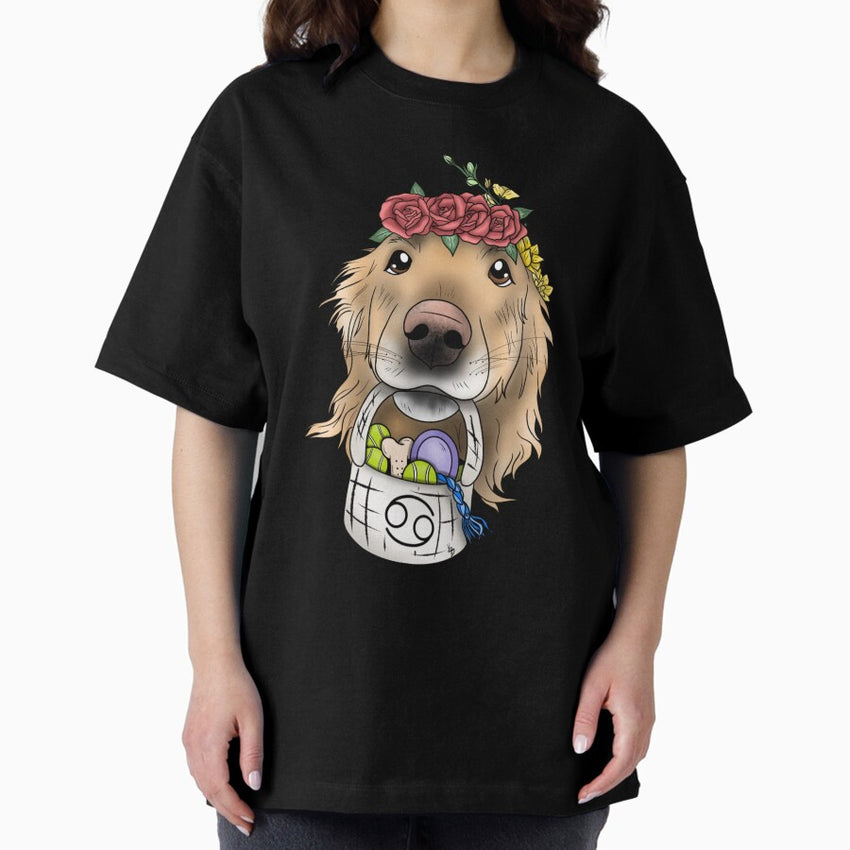 cancer golden retriever Oversized T-Shirt