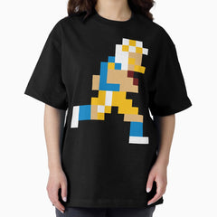 8 Bit Los Angeles Retro Pixel Football Player Oversized T Shirt