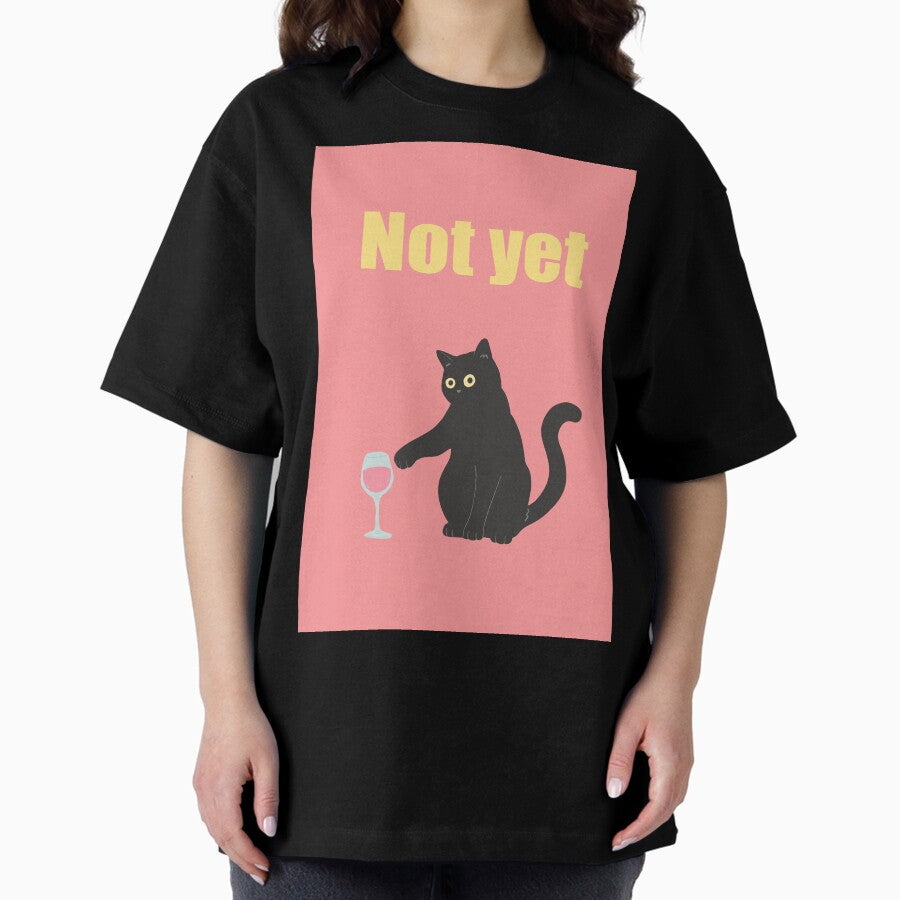 Funny Cat Art : Mischievous cat : Not yet Pink version Oversized T-Shirt