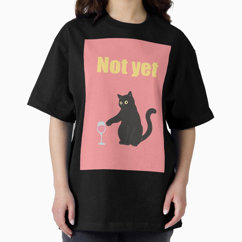 Funny Cat Art : Mischievous cat : Not yet Pink version Oversized T-Shirt