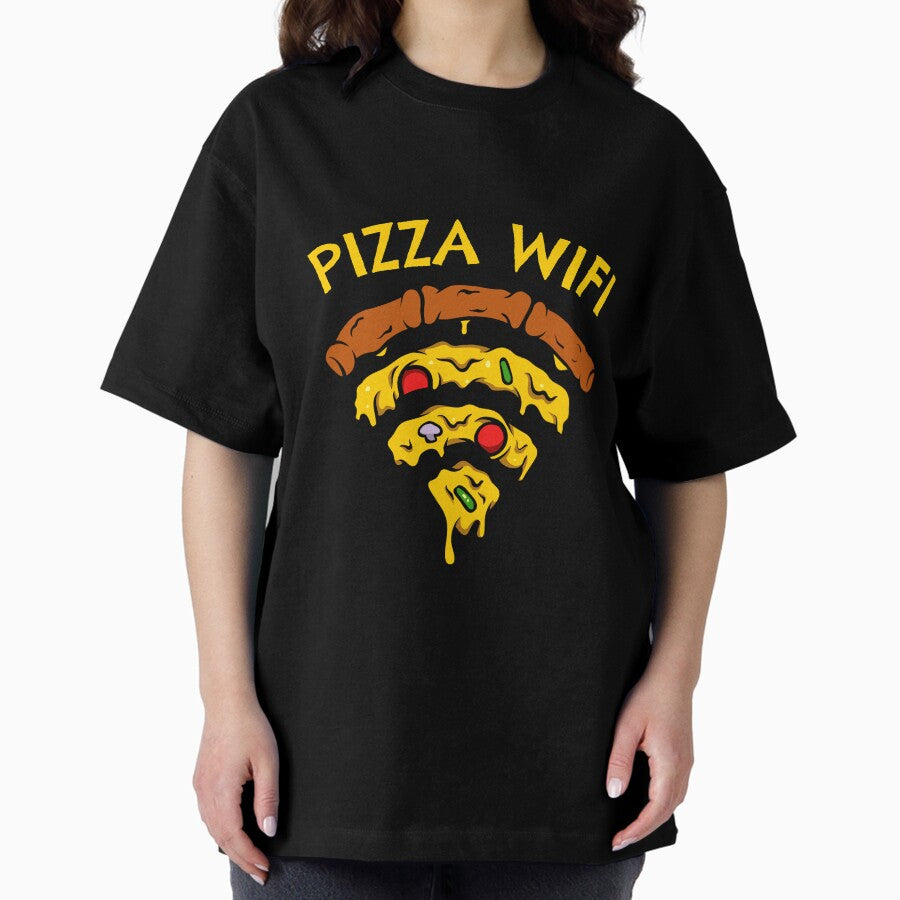 Pizza Wifi Oversized T-Shirt