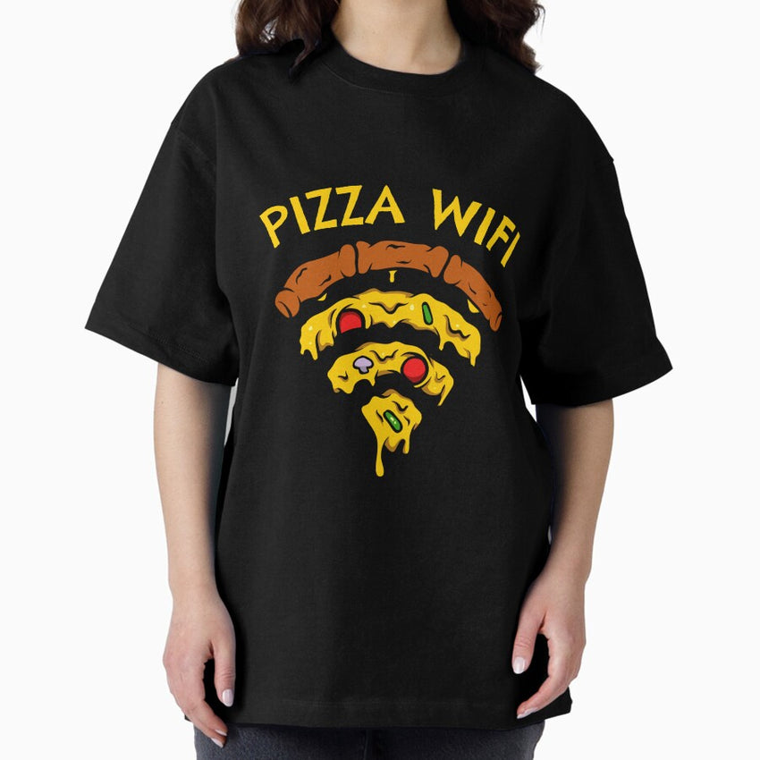 Pizza Wifi Oversized T-Shirt
