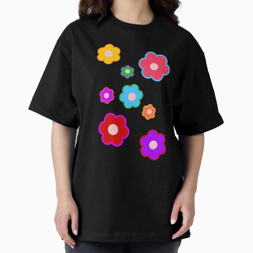 Flower Power, Retro Aesthetic, y2k Oversized T-Shirt