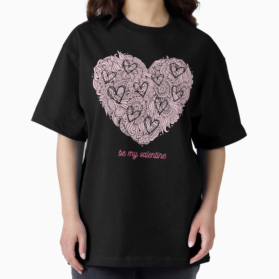 Heart design - be my valentine Oversized T-Shirt