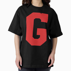 Alphabet, Red G, Sports letter G Oversized T-Shirt