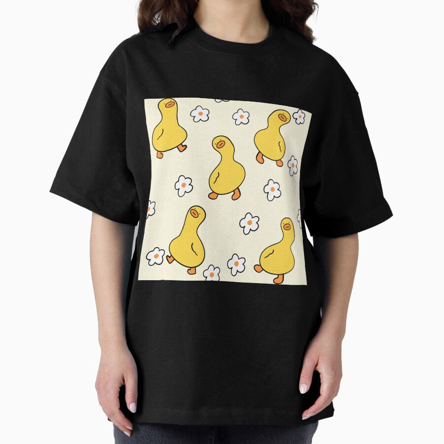 Cute Duck Pattern Perfect For Duck Owners Oversized T Shirt