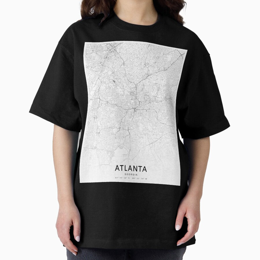Atlanta Map Art Print By Landsartprints Oversized T Shirt