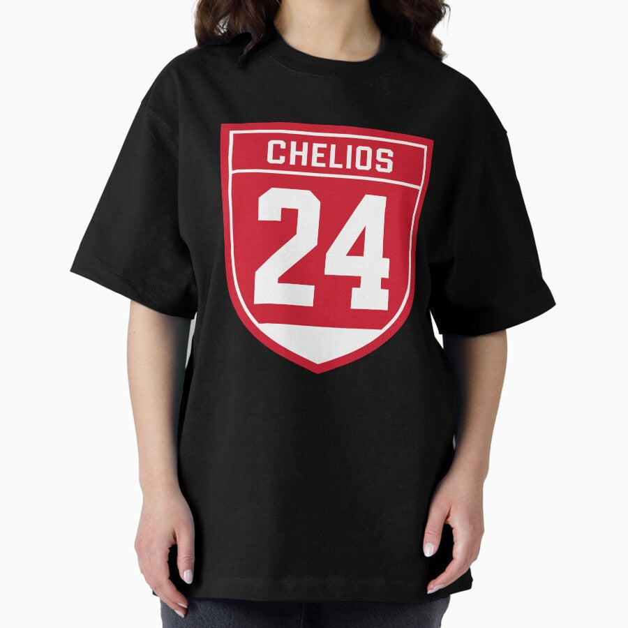 Chelios #24 emblem Oversized T-Shirt