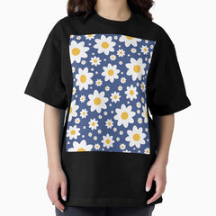 Retro style minimalist daisy floral Oversized T-Shirt