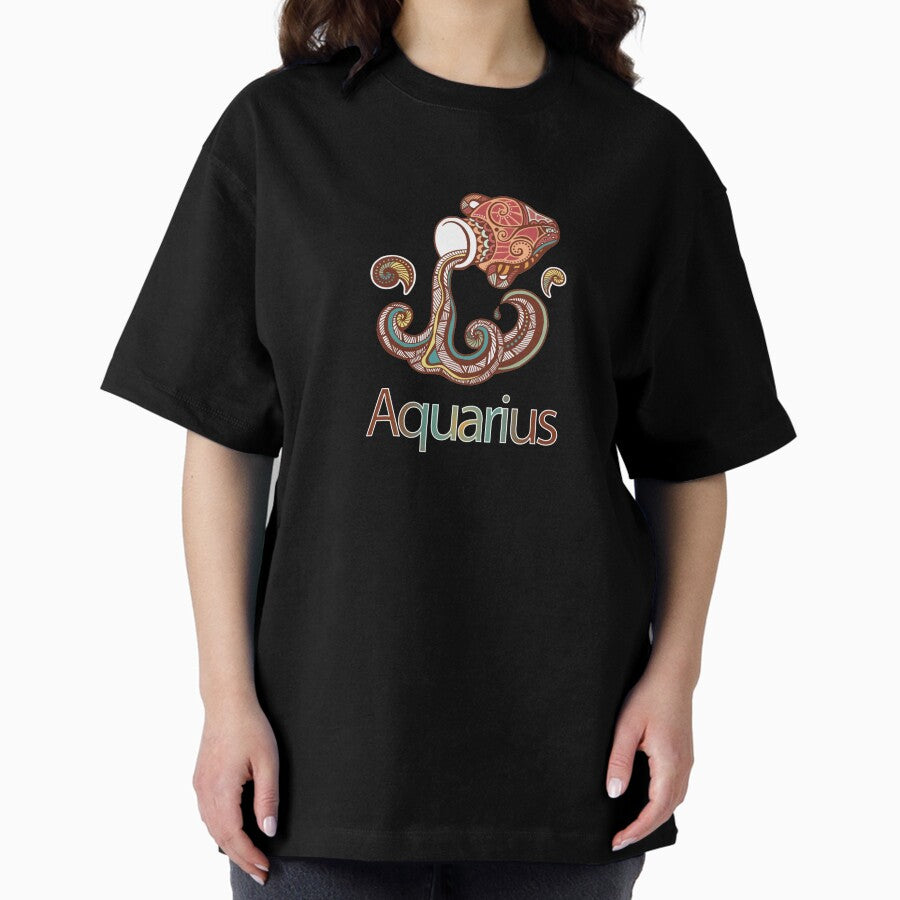 Aquarius Symbol Oversized T-Shirt